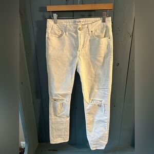 Just Black White Skinny Distressed Jeans | Women’s Size 25